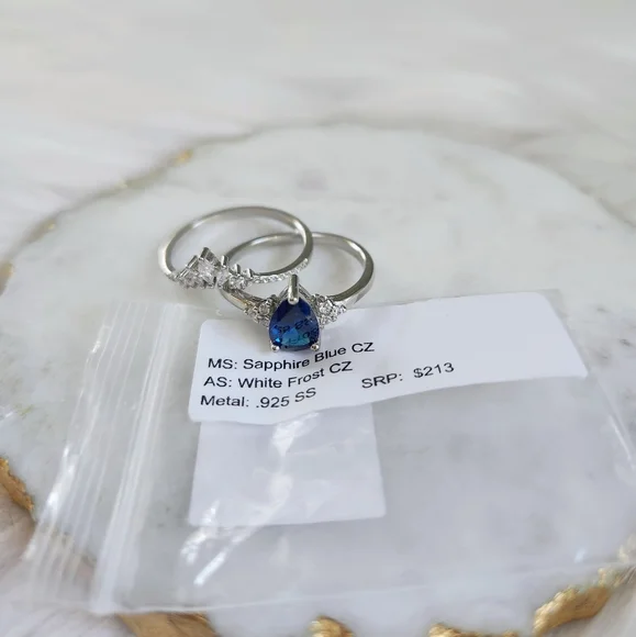 NWT Ryze Sapphire Blue & White Cubic Zirconia .925 Sterling Silver Ring - Size 9 - Picture 5 of 13